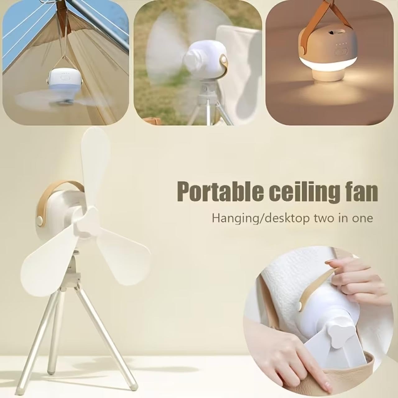 Portable Mini Fan With Night Light