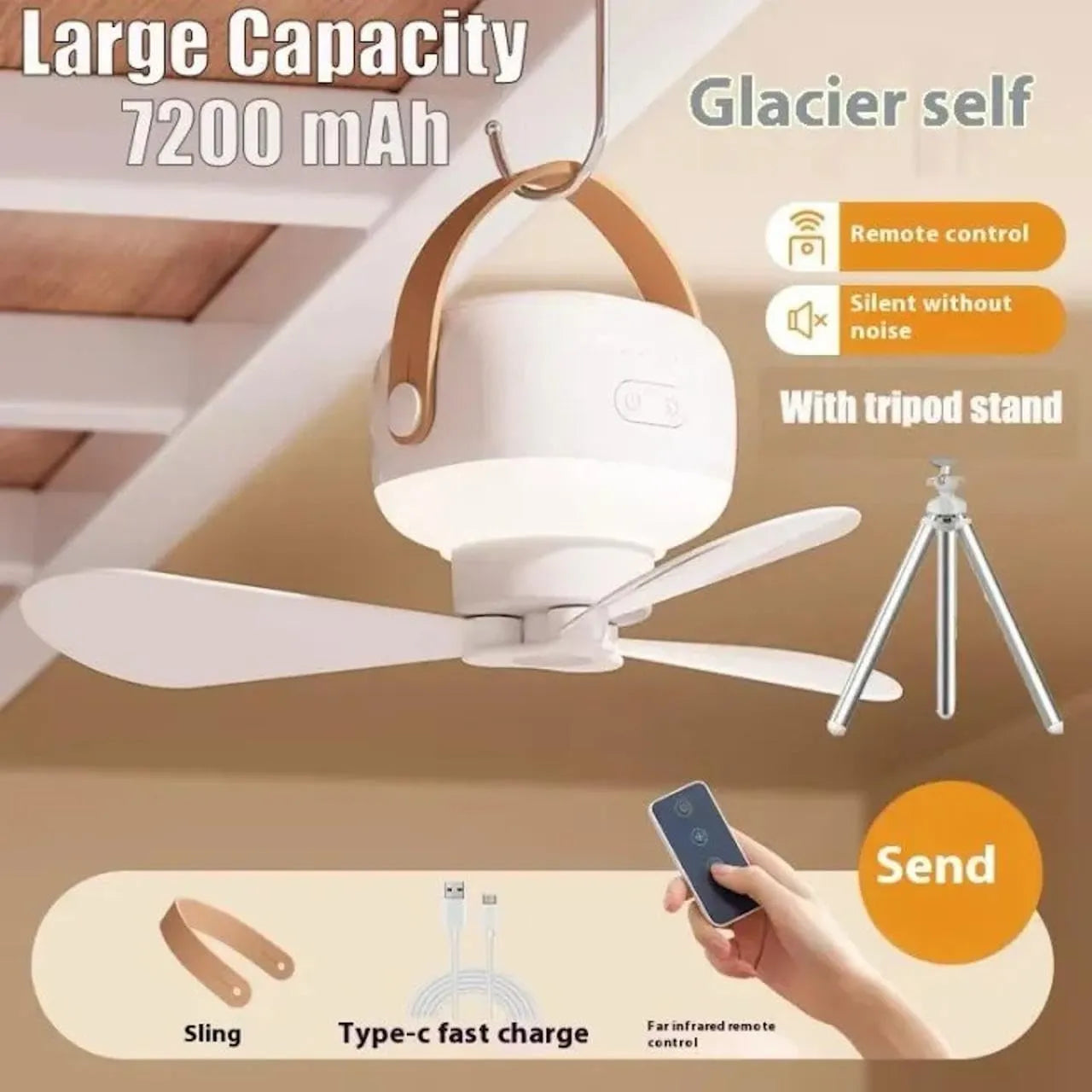 Portable Mini Fan With Night Light