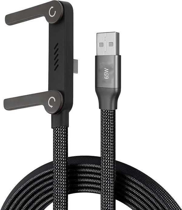 Ultimate 65W Fast Charging Gamer Cable with Built-in Phone Stand